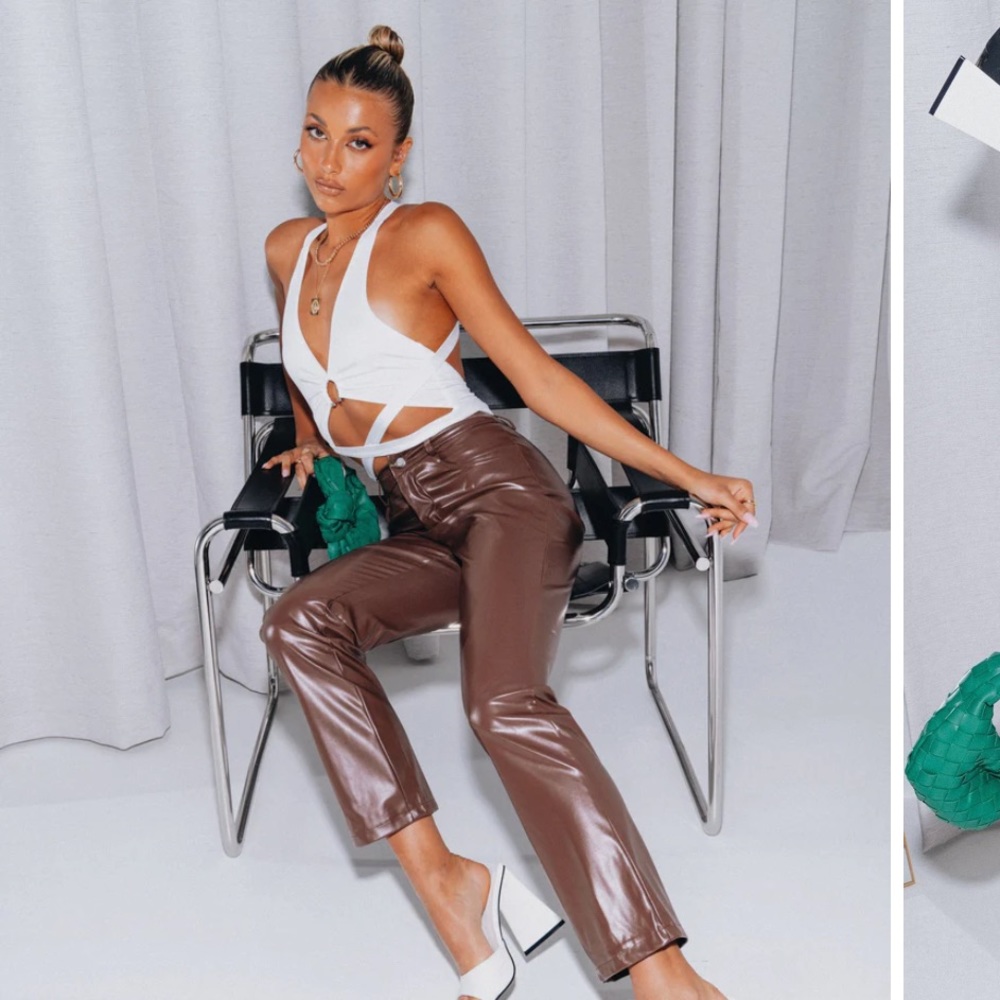 Princess Polly Lillie Pu Pant Brown